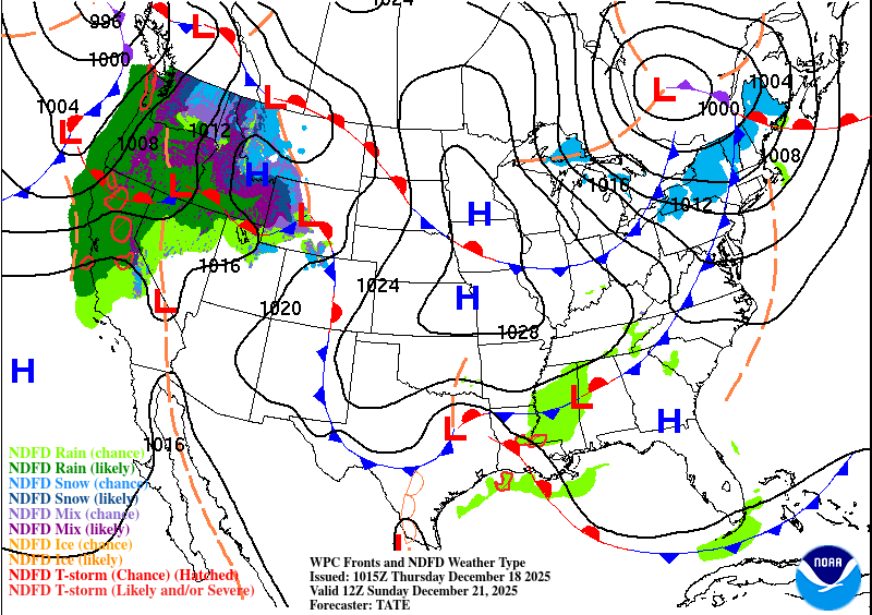 National Surface Map Sunday