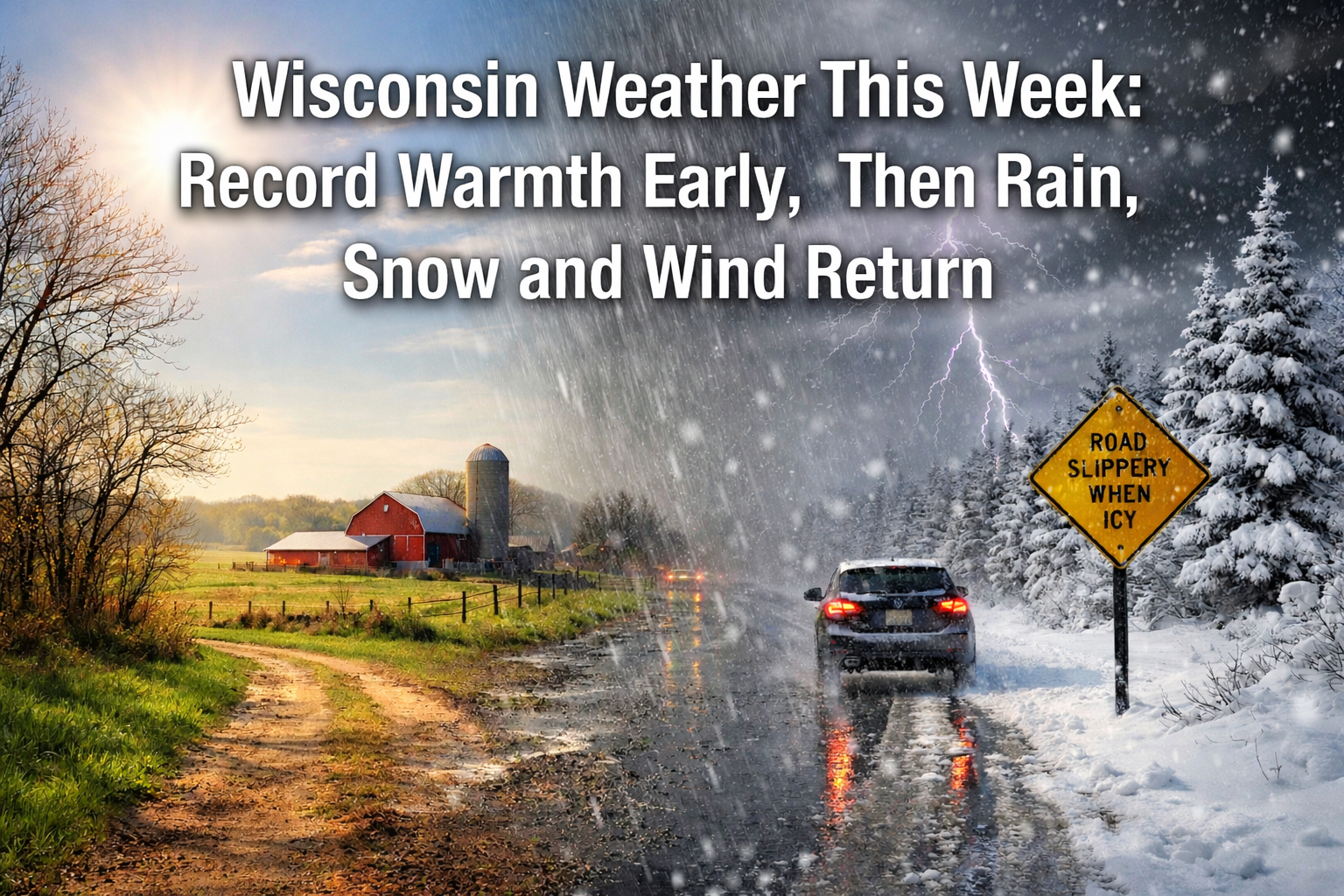 Record Warmth then Snow Later This Week in Wisconsin