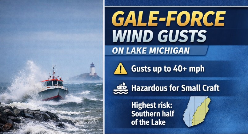 Gale Force Wind Lake Michigan