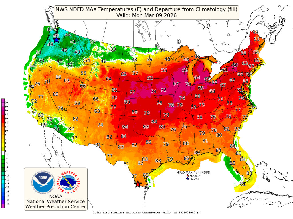 Record Warmth Wisconsin