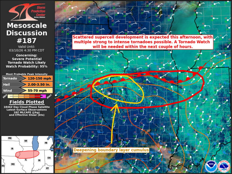 Significant tornado threat south of Wisconsin