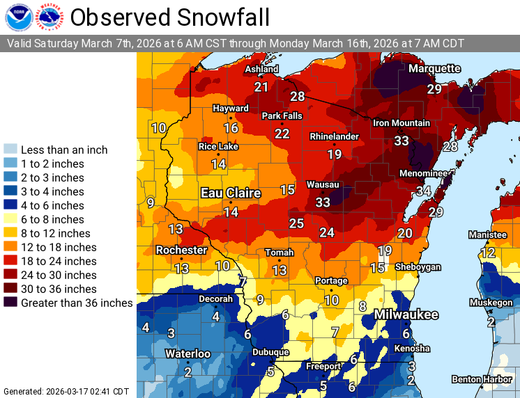 Blizzard Snowfall Totals
