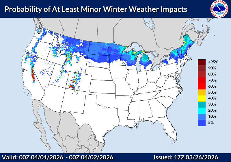 Winter weather in April for Wisconsin