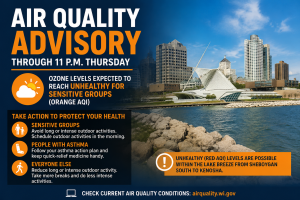 Air Quality Advisory Issued for Most of Eastern Wisconsin Through Thursday Night