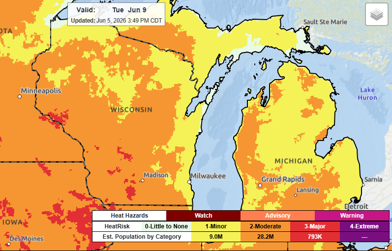 Heat and Humidity for Wisconsin
