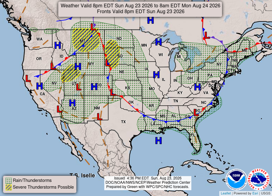 WPC Day 1 National Forecast Chart