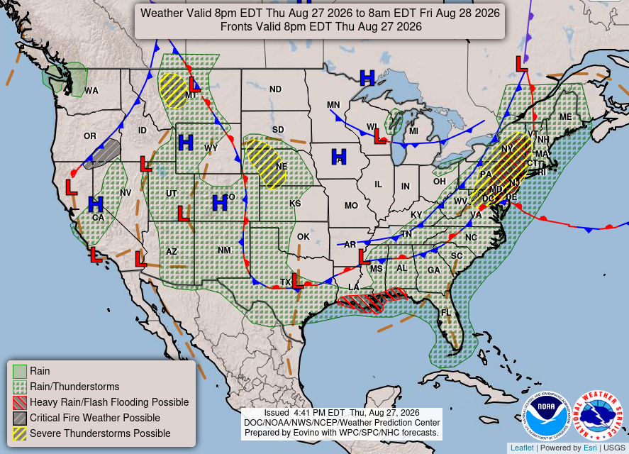 WPC Day 1 National Forecast Chart