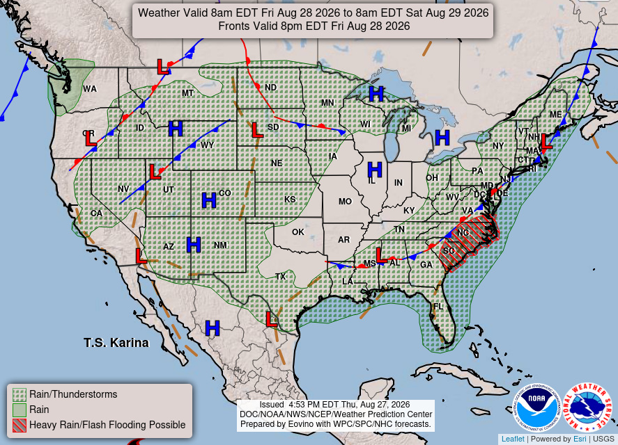 WPC Day 2 National Forecast Chart