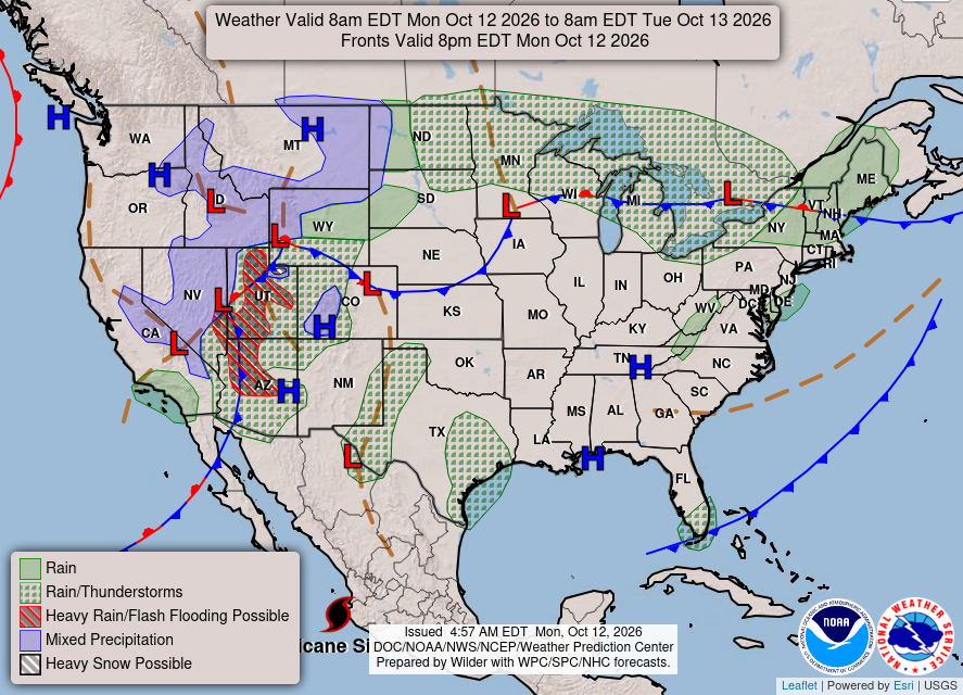 WPC Day 1 National Forecast Chart