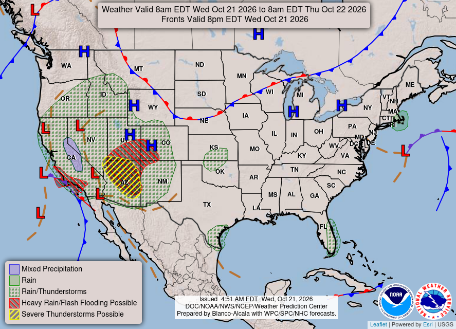 WPC Day 1 National Forecast Chart