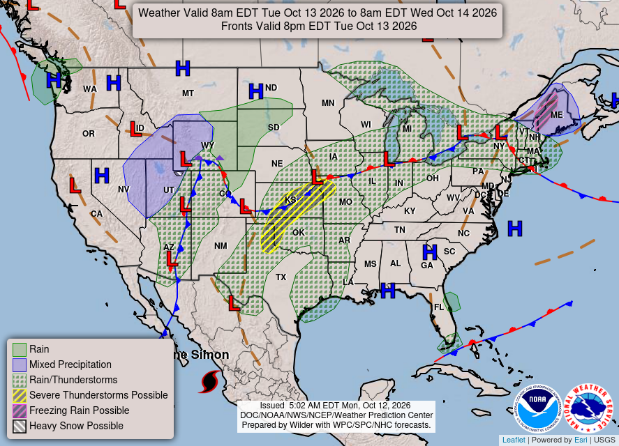 WPC Day 2 National Forecast Chart